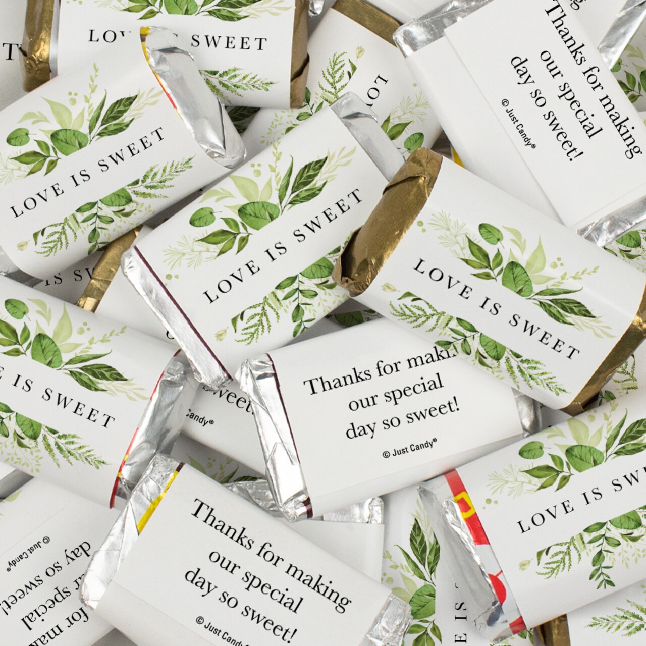 Botanical Wedding Candy Party Favors Hershey's Miniatures Chocolate